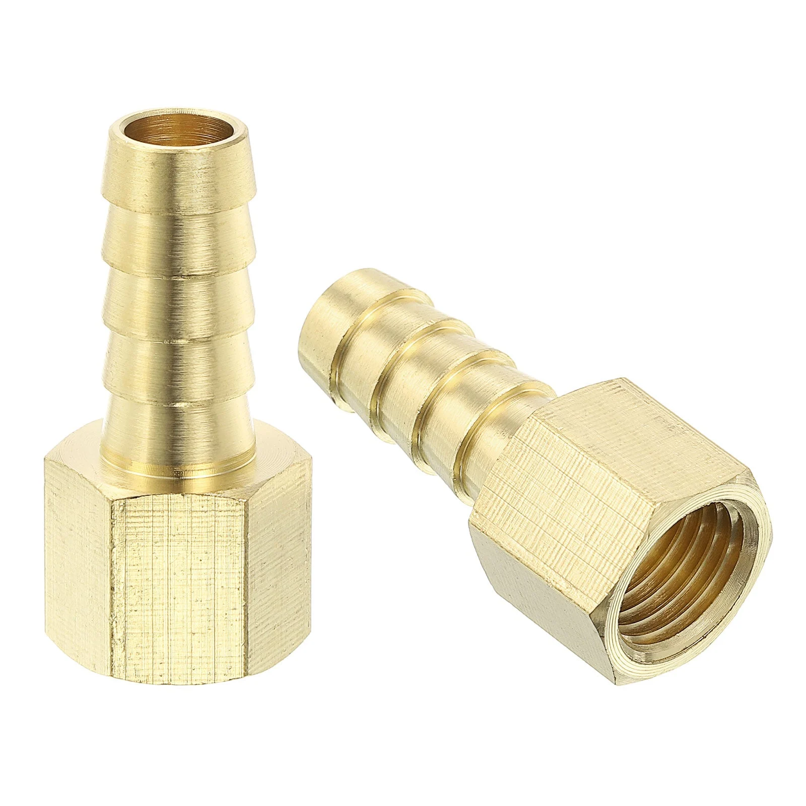 2 Pcs Brass Hose Barb Fittings, 3/8" Barb x 1/4" NPT Female Hose Connector