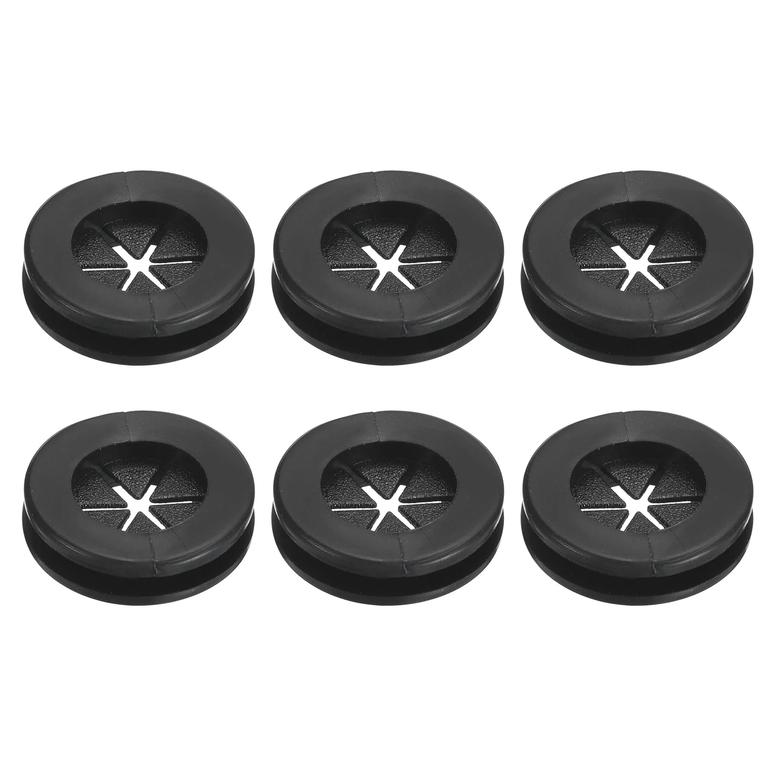 6Pcs Double Sided Rubber Grommets 9/16"(14mm) ID 5/8"(16mm) Drill Hole, Black