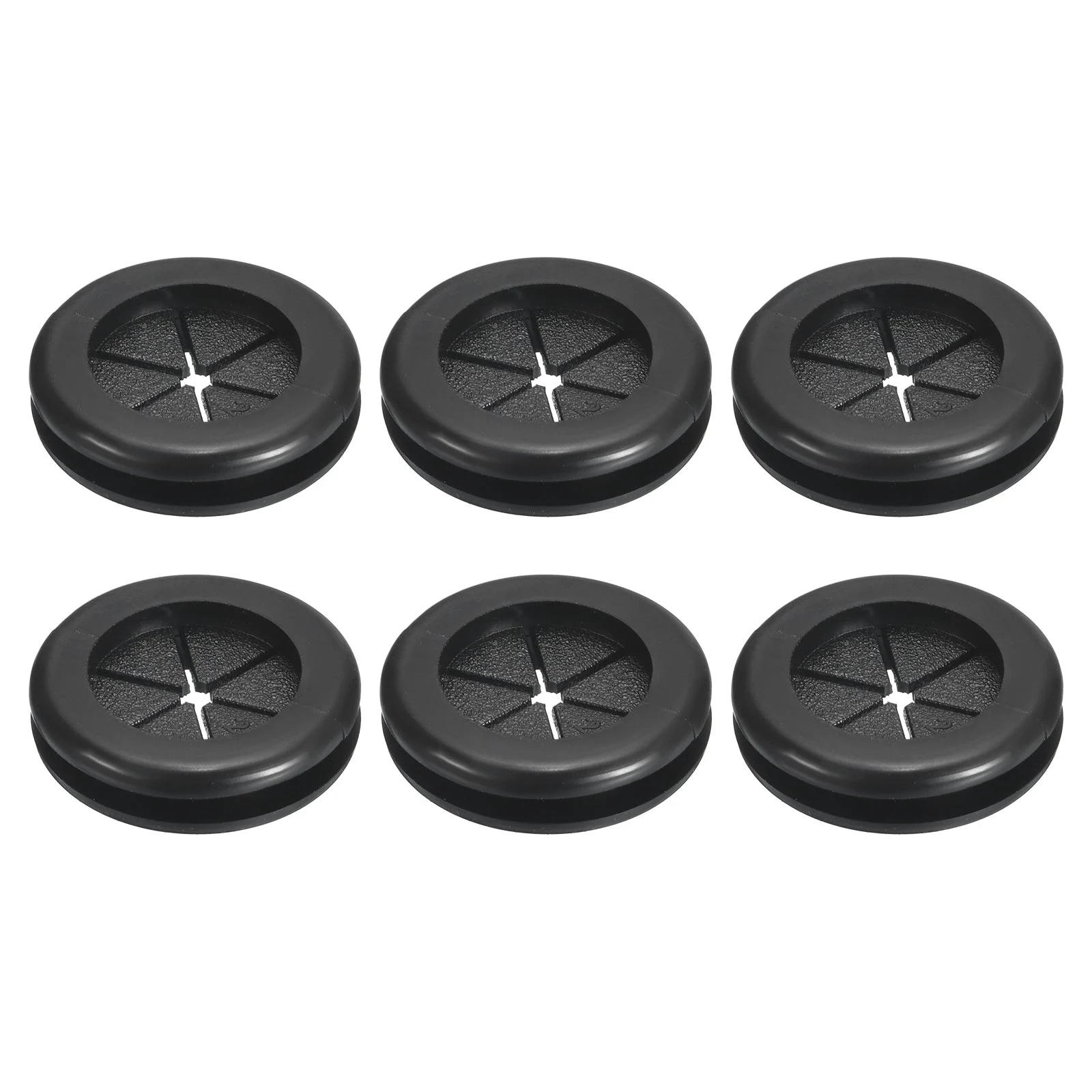 6Pcs Double Sided Rubber Grommets 5/8"(16mm) ID 13/16"(20mm) Drill Hole, Black