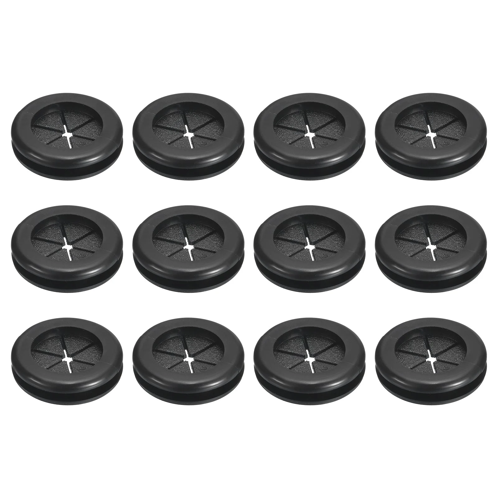 24Pcs Double Sided Rubber Grommets 5/8"(16mm) ID 13/16"(20mm) Drill Hole, Black