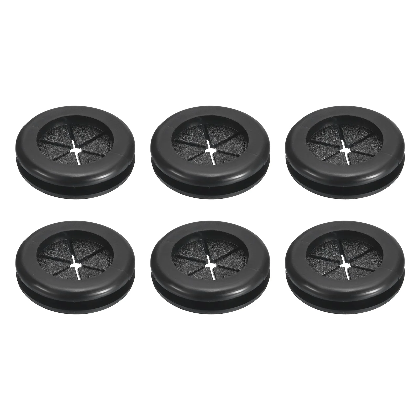 6Pcs Double Sided Rubber Grommets 11/16"(18mm) ID 7/8"(22mm) Drill Hole, Black
