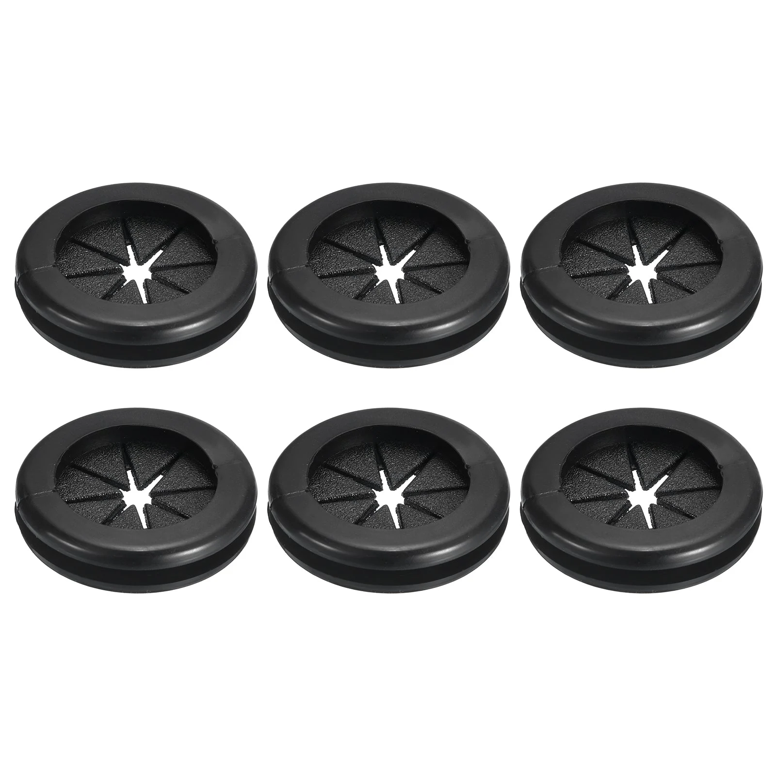 6Pcs Double Sided Rubber Grommets 15/16"(24mm) ID 1-1/16"(27mm) Drill Hole Black