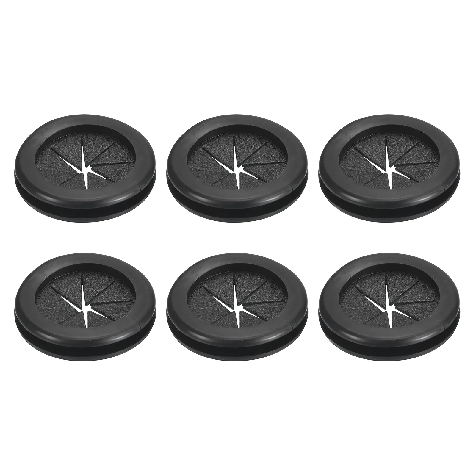 6Pcs Double Sided Rubber Grommets 1-1/8"(29mm) ID 1-1/4"(32mm) Drill Hole, Black