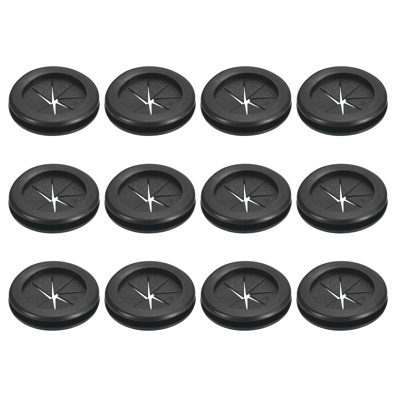 12Pcs Double Sided Rubber Grommet 1-1/8"(29mm) ID 1-1/4"(32mm) Drill Hole Black