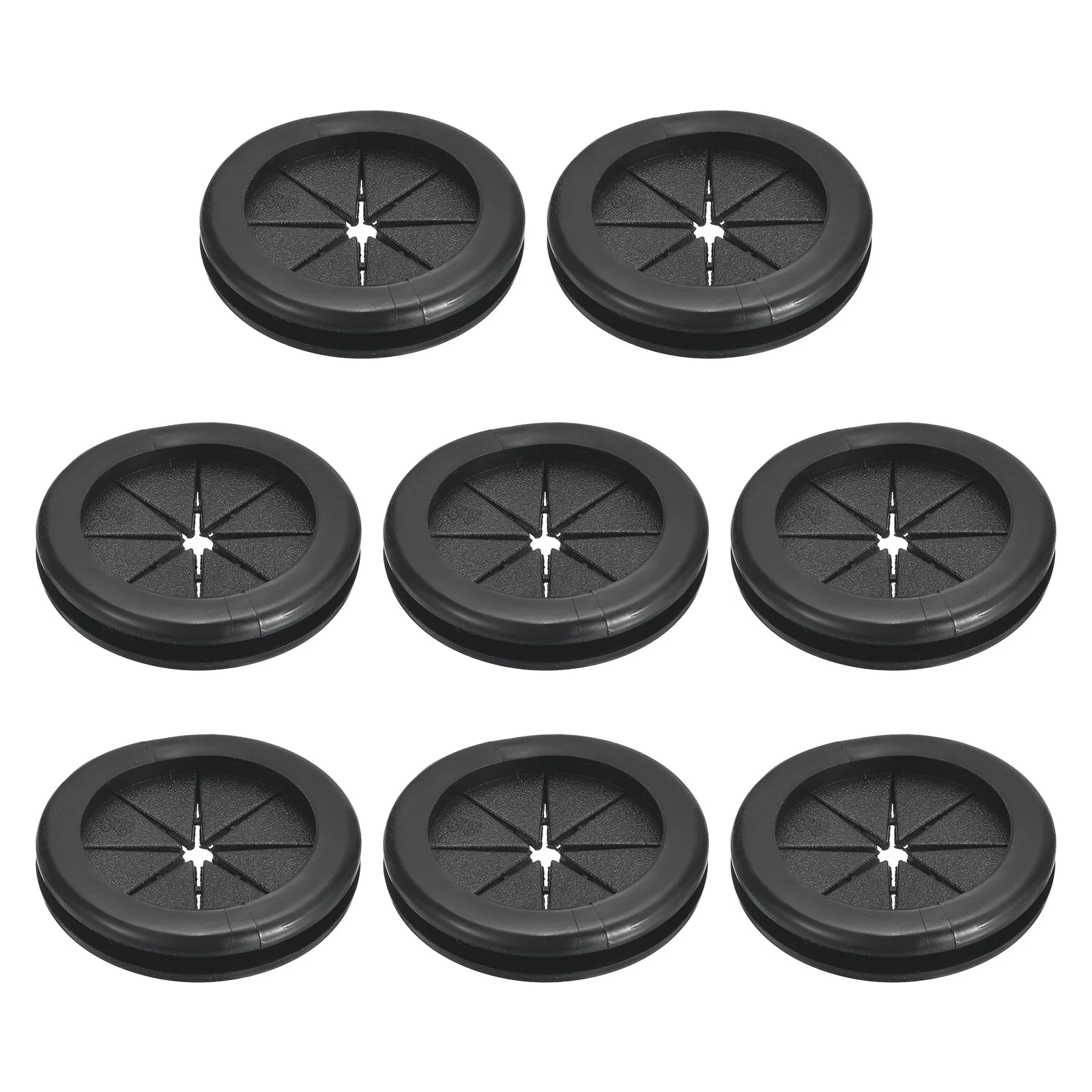 8Pcs Double Sided Rubber Grommets 1-1/14"(32mm) ID 1-1/2"(38mm) Drill Hole Black