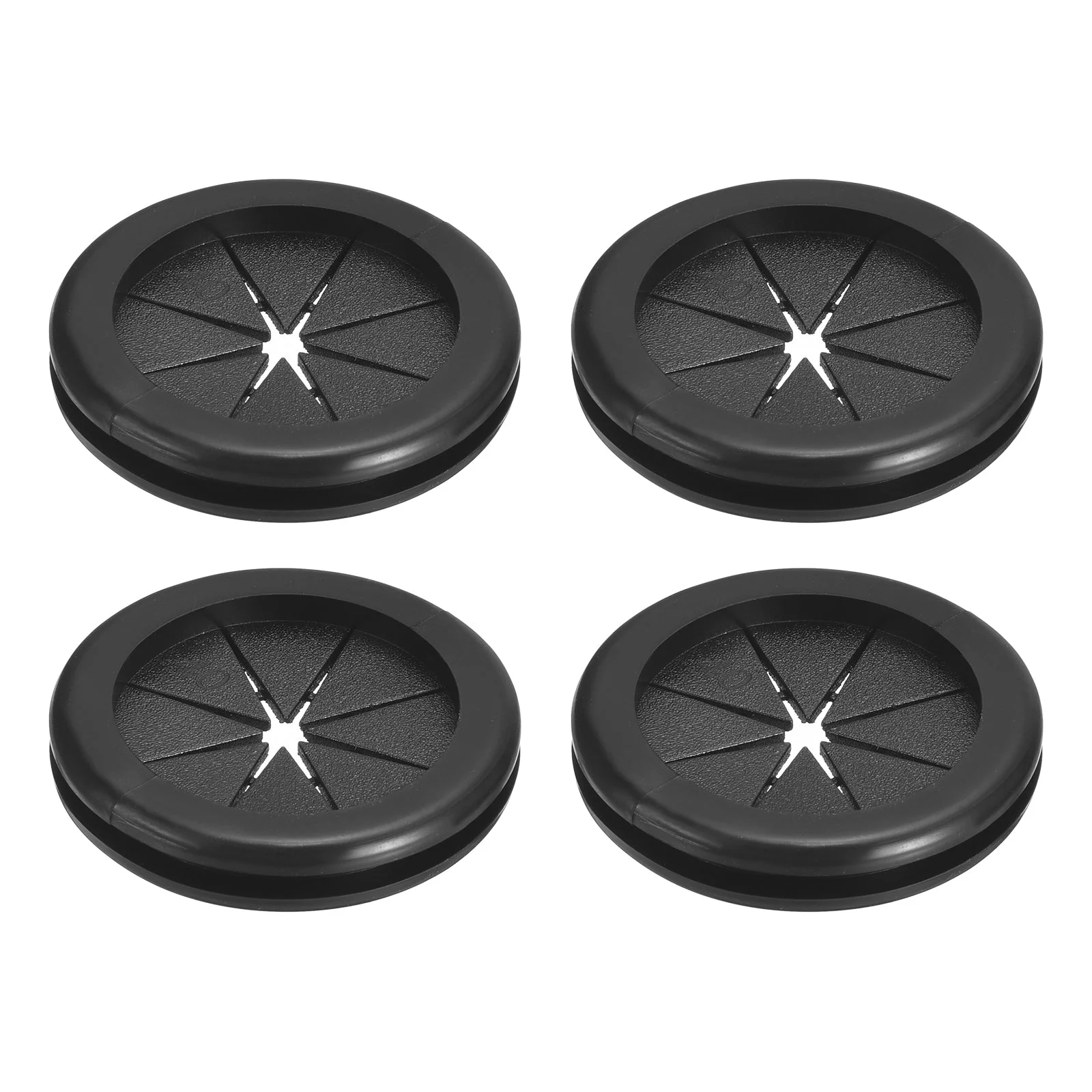 4Pcs Double Sided Rubber Grommets 1-3/8"(35mm) ID 1-9/16"(40mm) Drill Hole Black