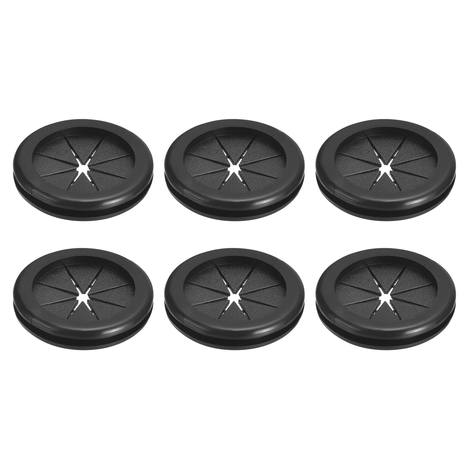 6Pcs Double Sided Rubber Grommets 1-3/8"(35mm) ID 1-9/16"(40mm) Drill Hole Black