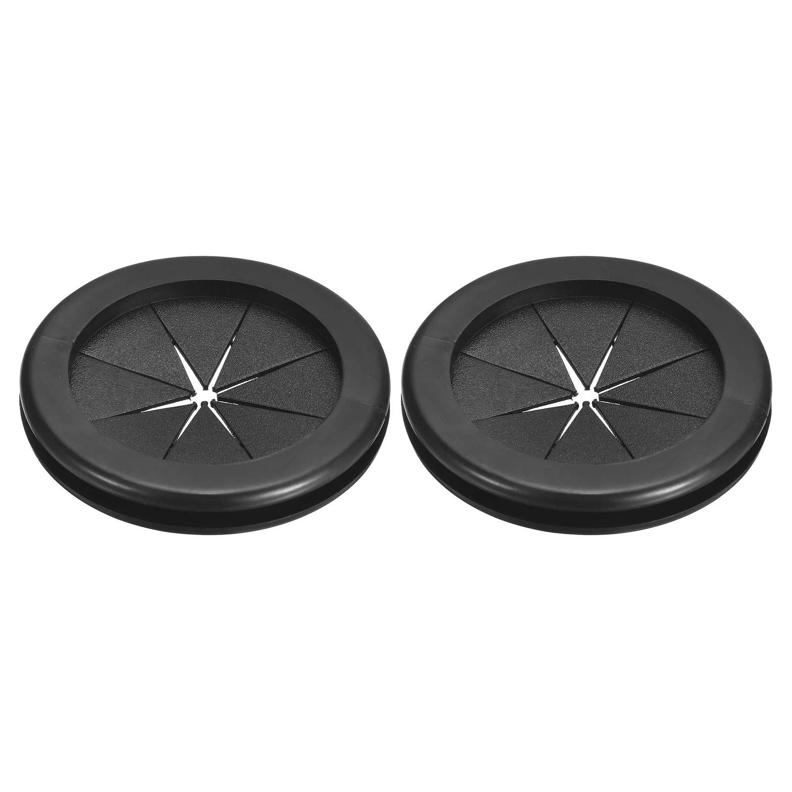 2Pcs Double Sided Rubber Grommets 2-1/16"(52mm) ID 2-3/8"(60mm) Drill Hole Black