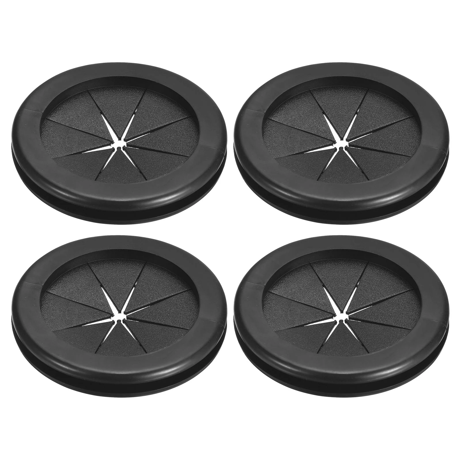 4Pcs Double Sided Rubber Grommets 2-1/16"(52mm) ID 2-3/8"(60mm) Drill Hole Black