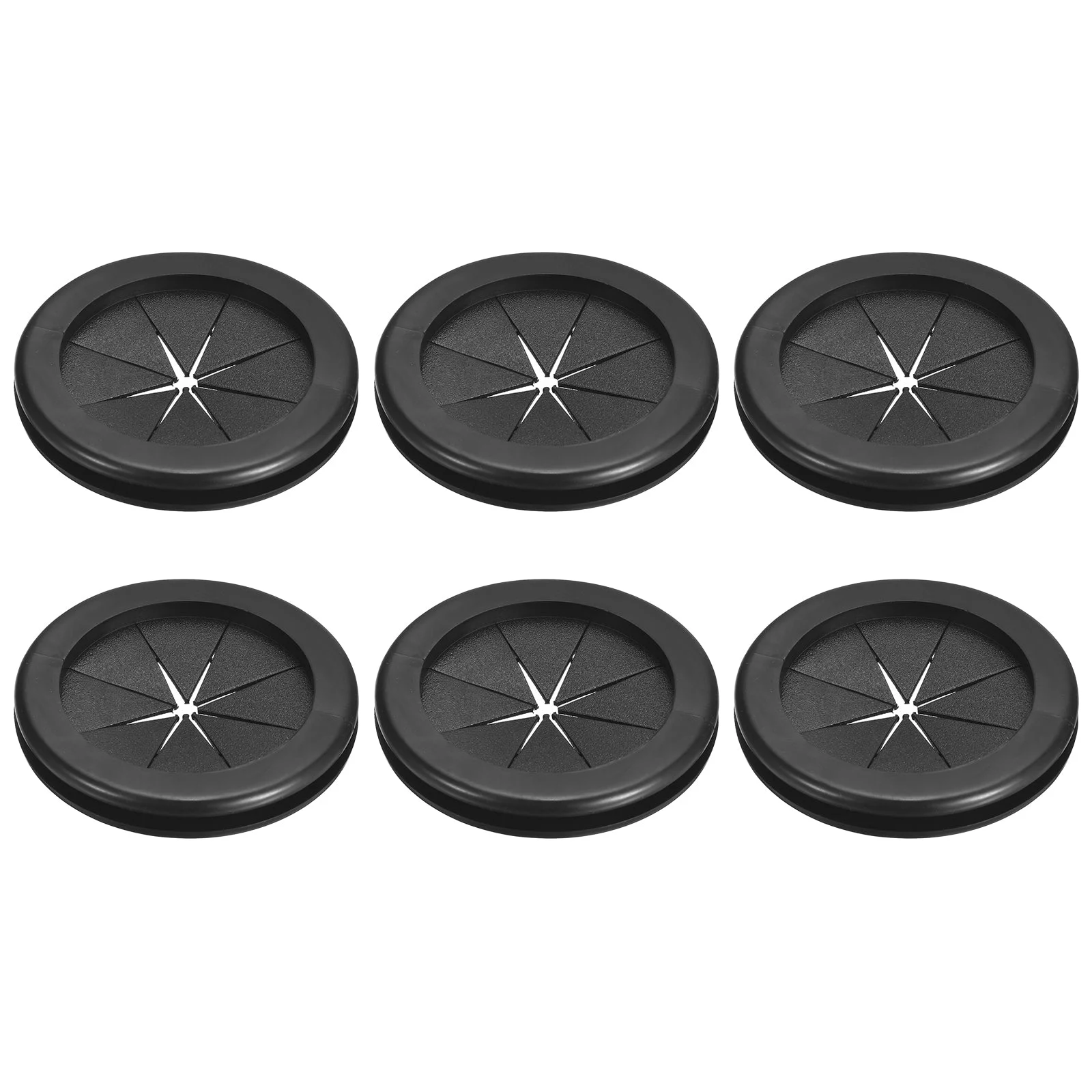 6Pcs Double Sided Rubber Grommets 2-1/16"(52mm) ID 2-3/8"(60mm) Drill Hole Black