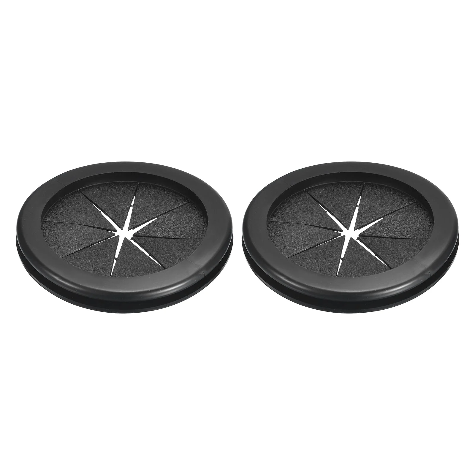 2Pcs Double Sided Rubber Grommets 2-7/16"(62mm) ID 2-3/4"(70mm) Drill Hole Black