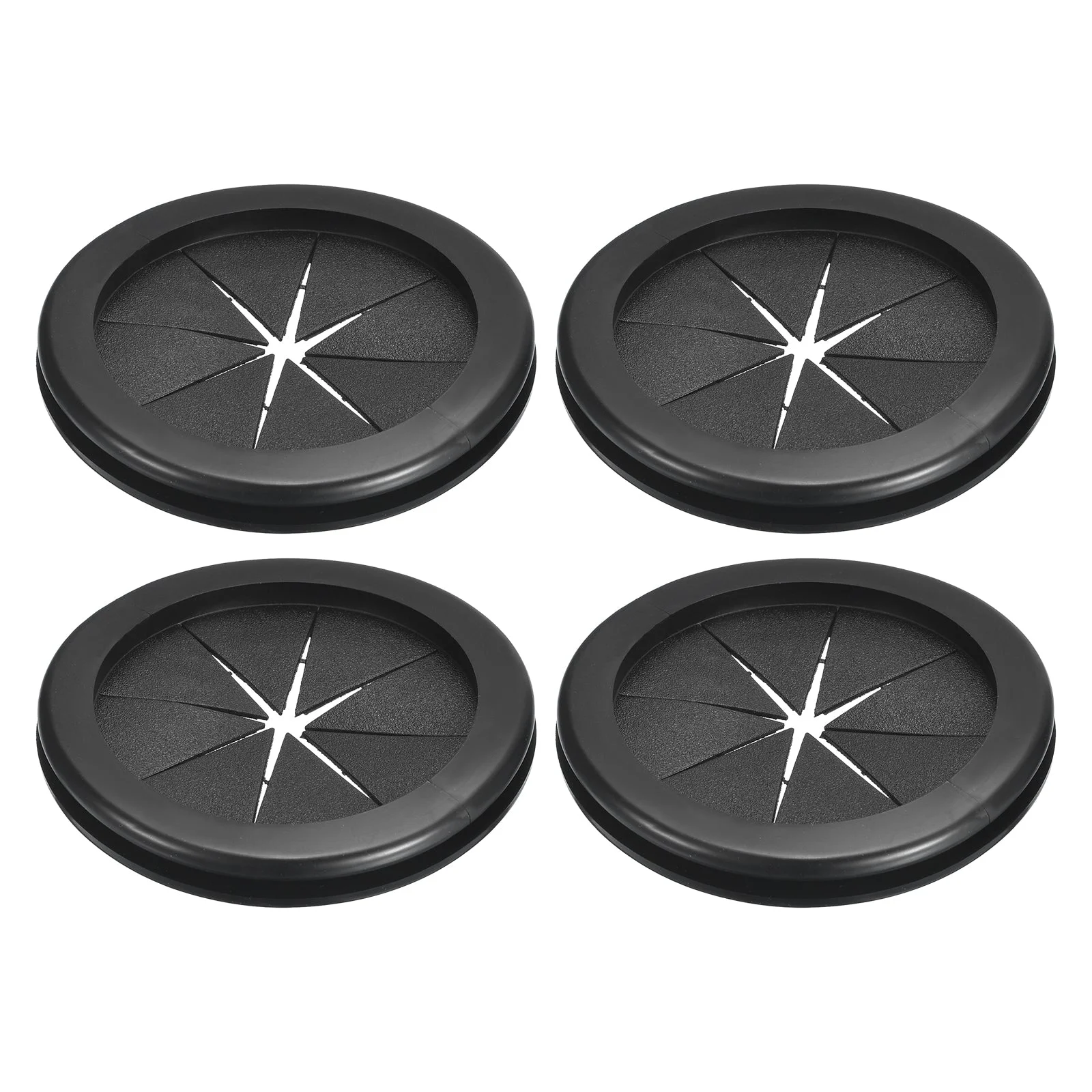4Pcs Double Sided Rubber Grommets 2-7/16"(62mm) ID 2-3/4"(70mm) Drill Hole Black