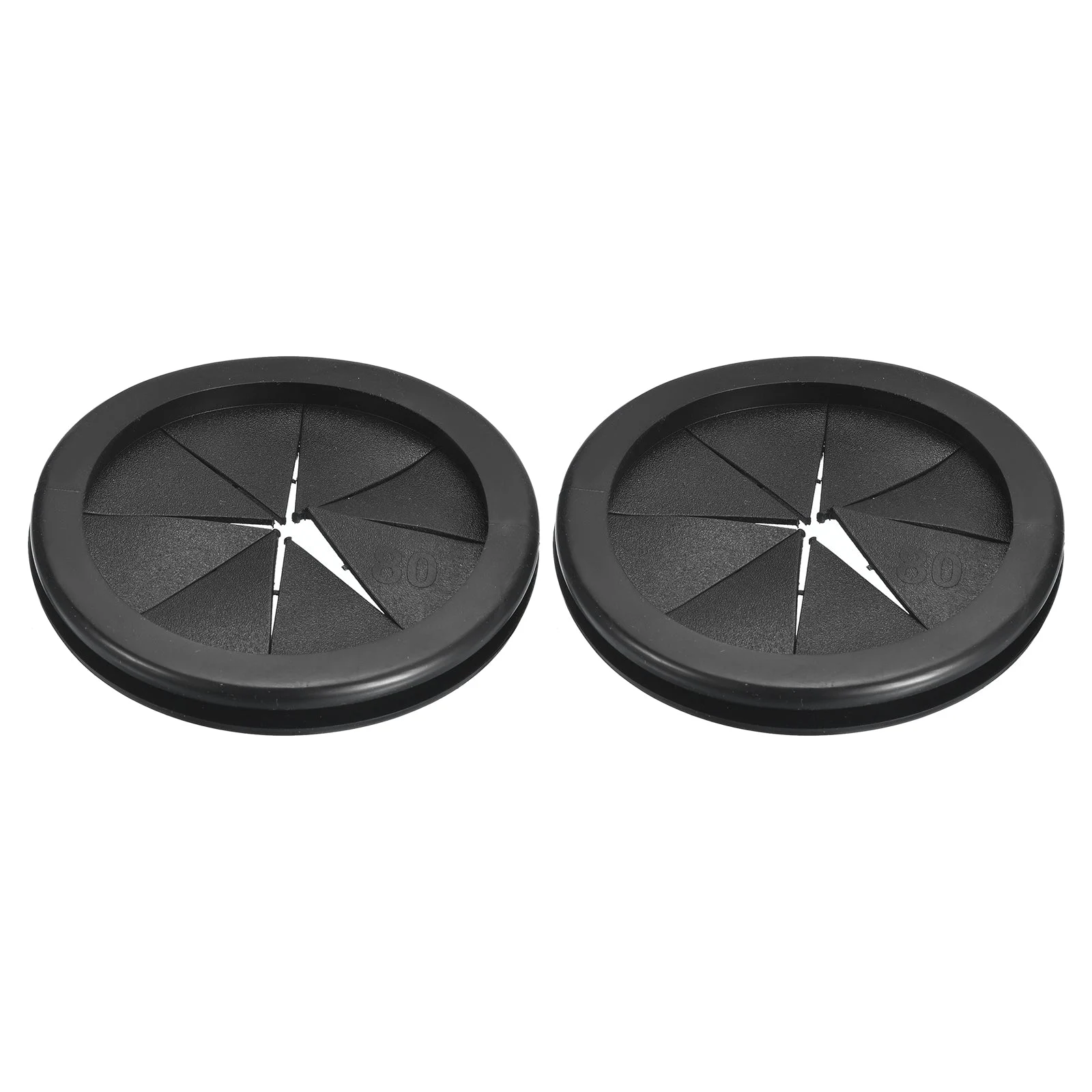 2Pcs Double Sided Rubber Grommet 2-13/16"(72mm) ID 3-1/8"(80mm) Drill Hole Black