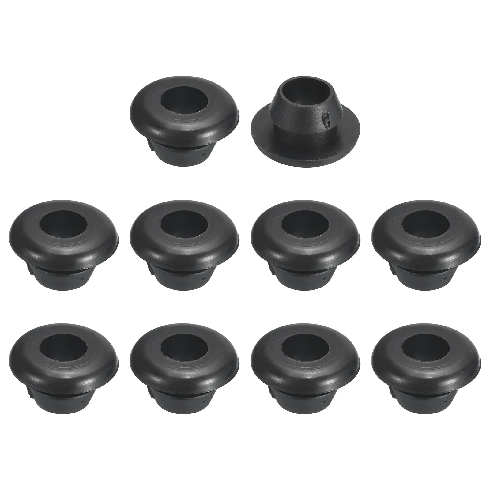 50Pcs Rubber Grommets 6mm ID 8mm Drill Hole Hollow Firewall Hole Plugs Black
