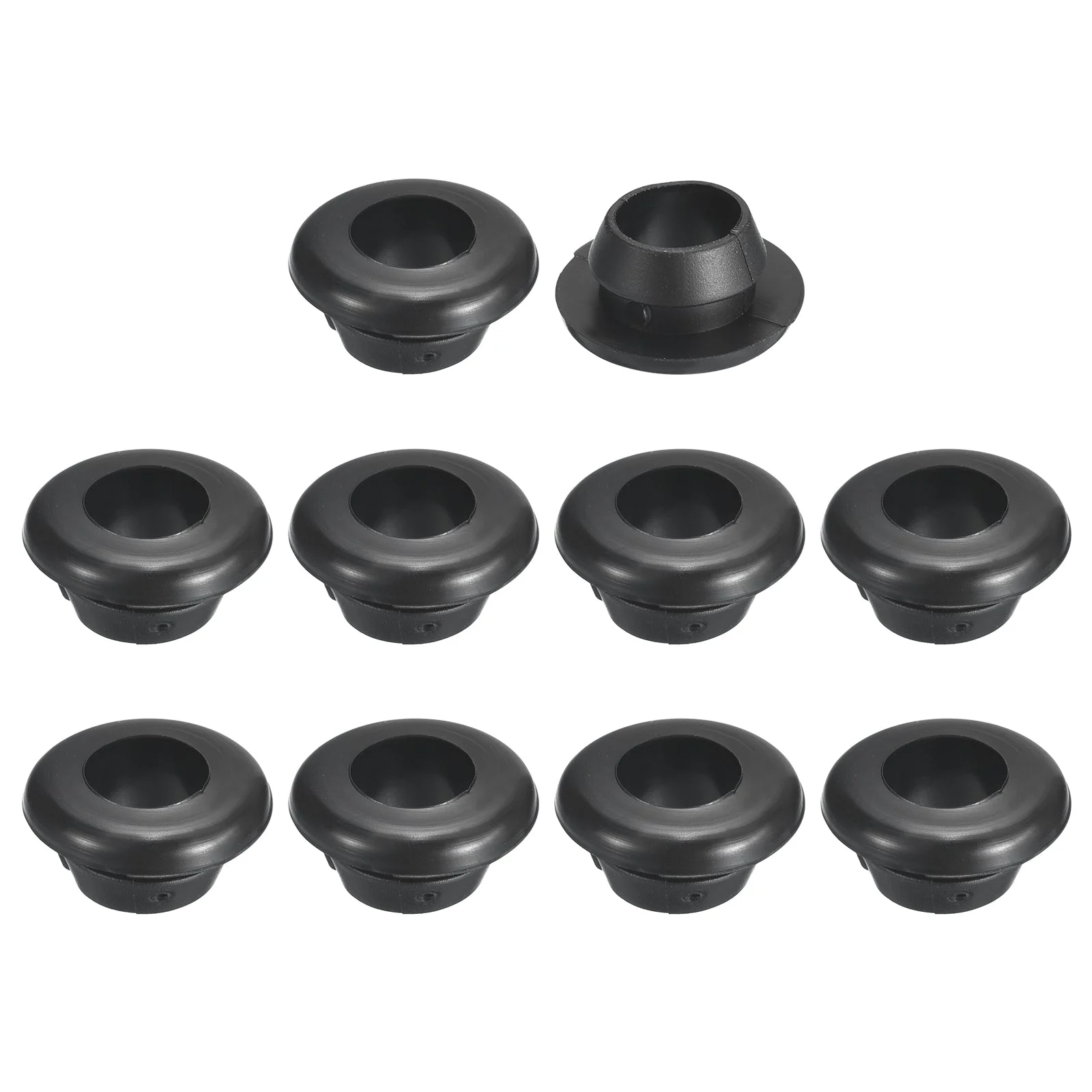70 Pcs Rubber Grommets, 8mm ID 10mm Drill Hole Hollow Firewall Hole Plugs, Black