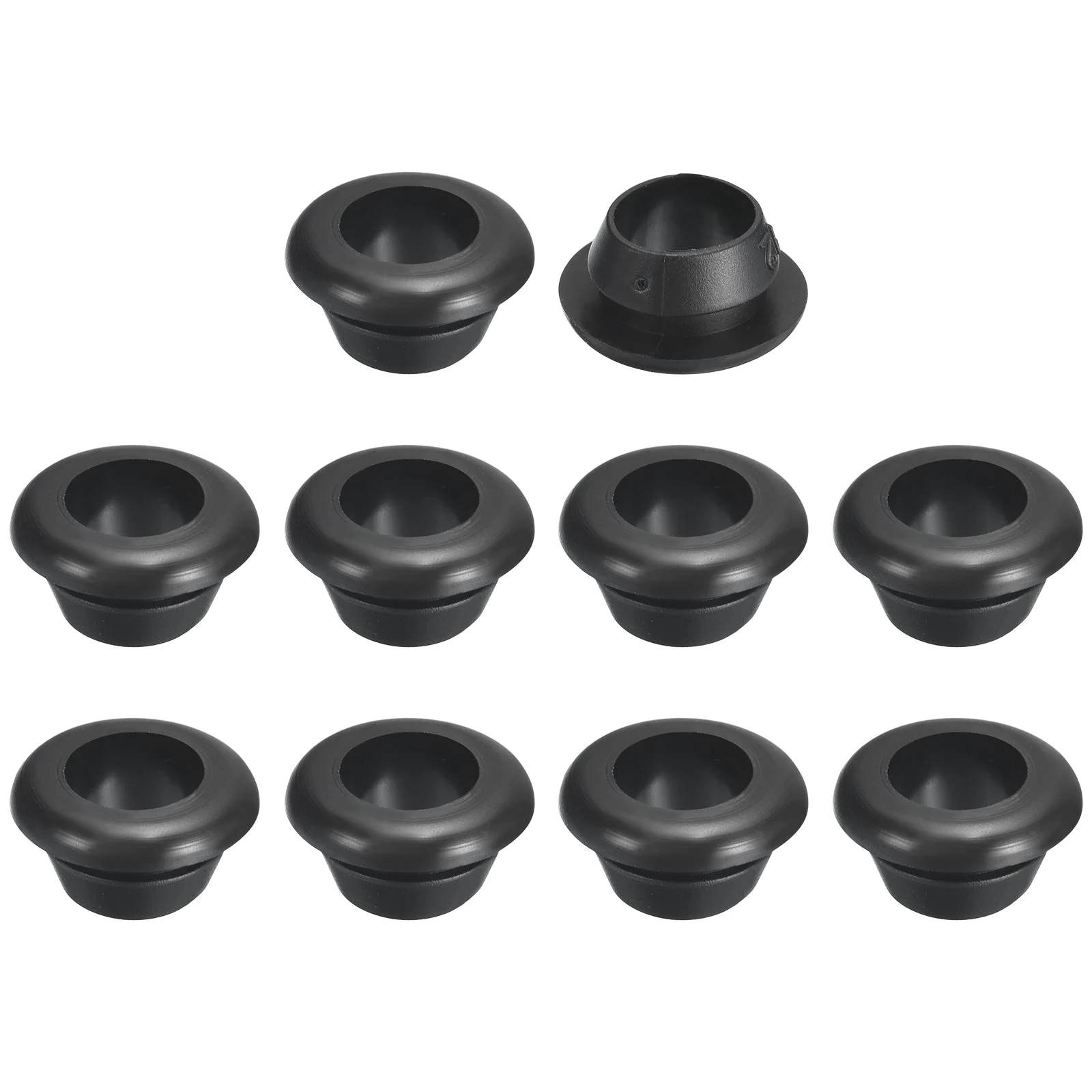 70 Pcs Rubber Grommets, 10mm ID 12mm Drill Hole Hollow Firewall Hole Plugs Black
