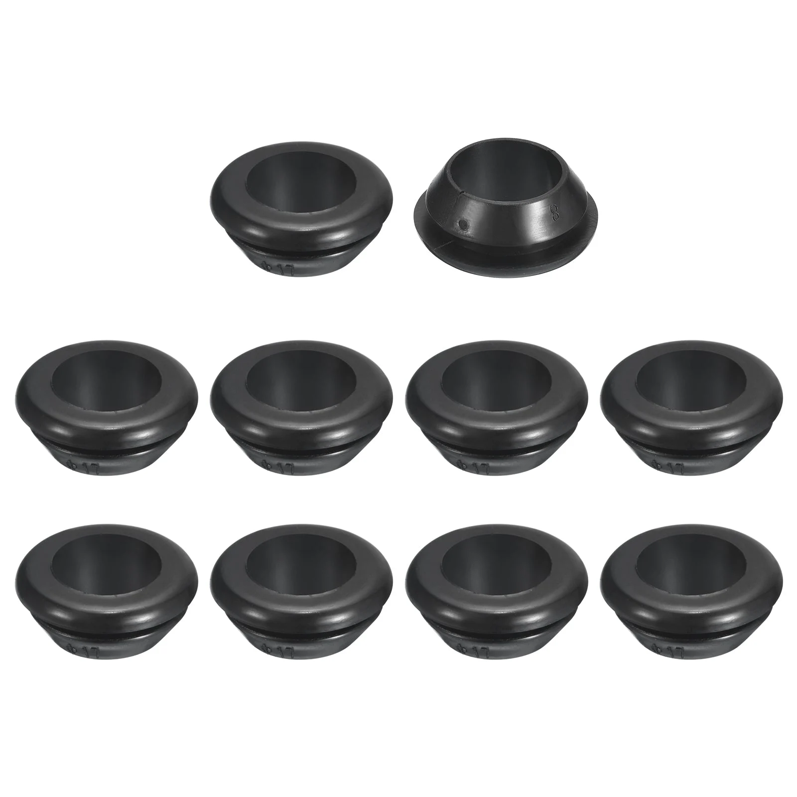 20 Pcs Rubber Grommets, 14mm ID 17mm Drill Hole Hollow Firewall Hole Plugs Black