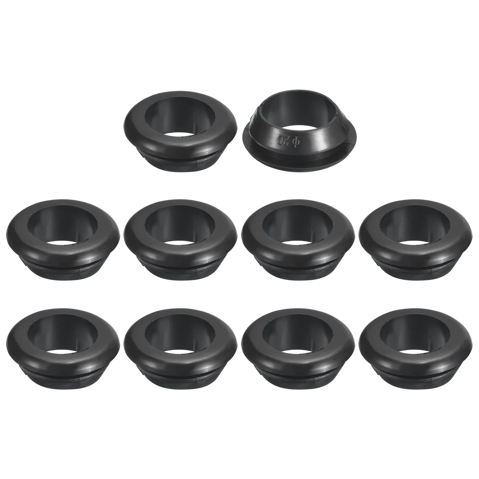 30 Pcs Rubber Grommets, 16mm ID 20mm Drill Hole Hollow Firewall Hole Plugs Black