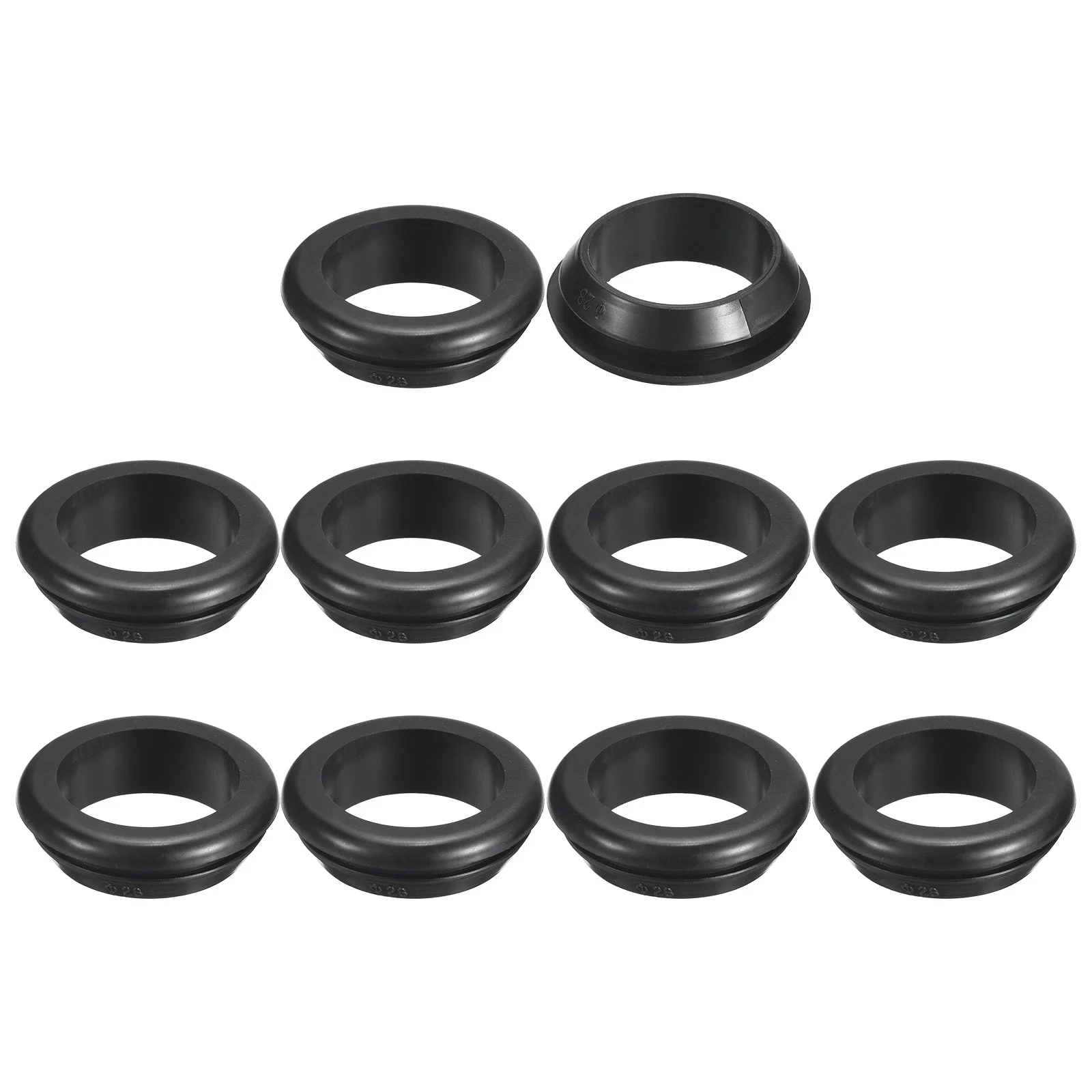 10 Pcs Rubber Grommets, 23mm ID 28mm Drill Hole Hollow Firewall Hole Plugs Black
