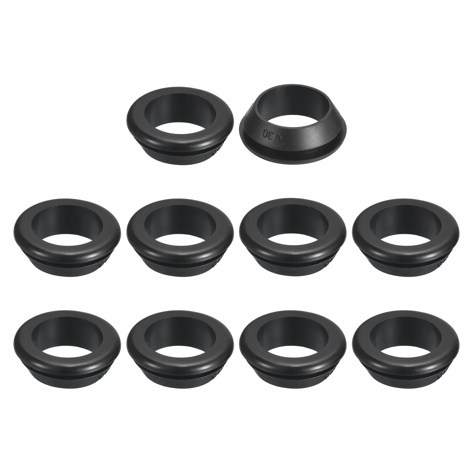 20 Pcs Rubber Grommets, 25mm ID 30mm Drill Hole Hollow Firewall Hole Plugs Black