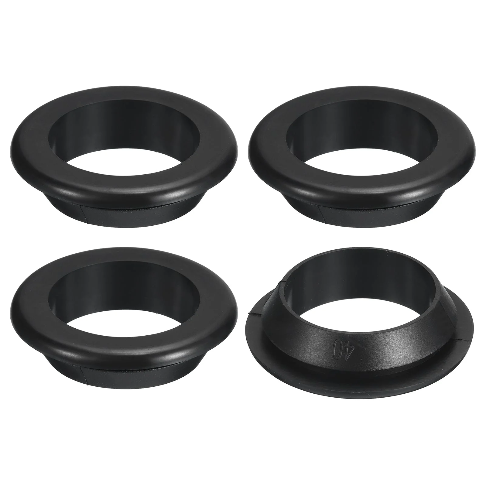 4 Pcs Rubber Grommets, 35mm ID 40mm Drill Hole Hollow Firewall Hole Plugs, Black