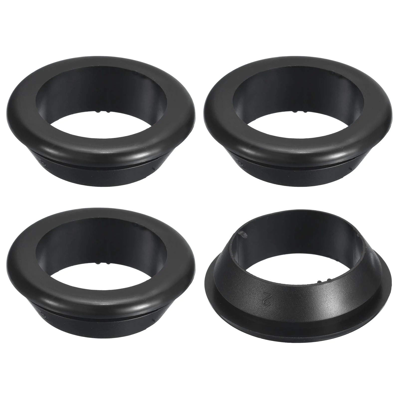 4 Pcs Rubber Grommets, 40mm ID 50mm Drill Hole Hollow Firewall Hole Plugs, Black