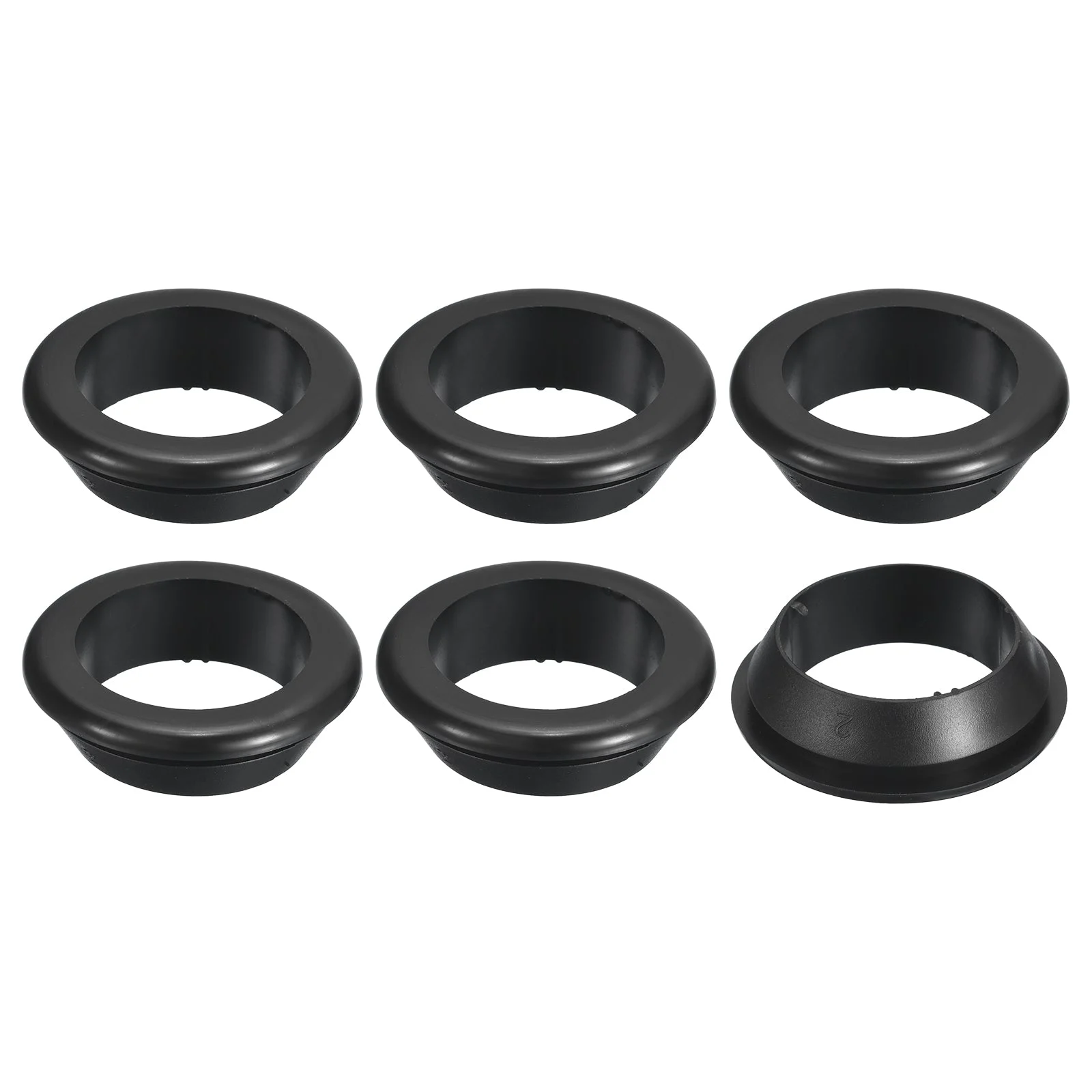 6 Pcs Rubber Grommets, 40mm ID 50mm Drill Hole Hollow Firewall Hole Plugs, Black