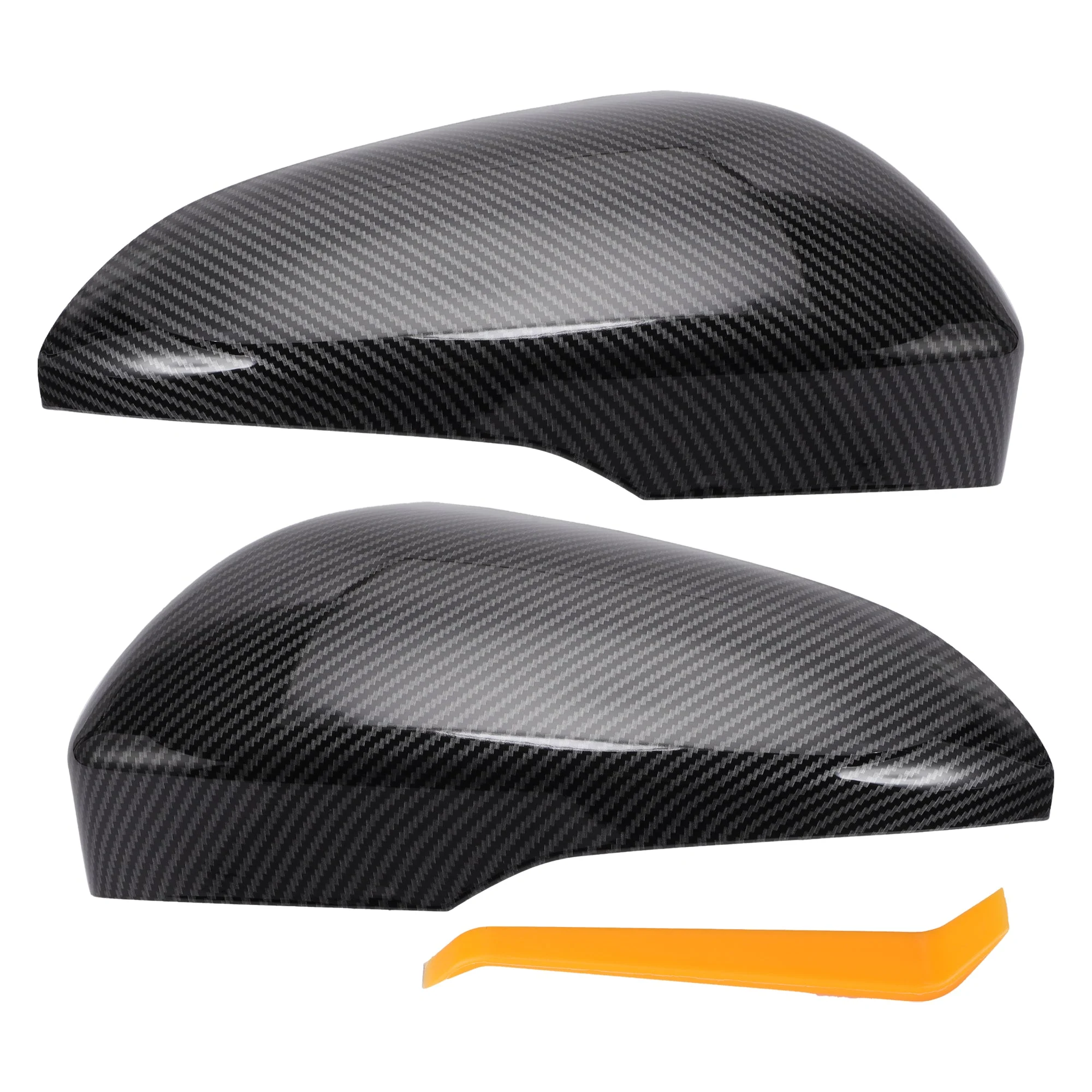 1 Set Rearview Mirror Cover Cap Black Carbon Fiber for Ford Fusion 2013-2019