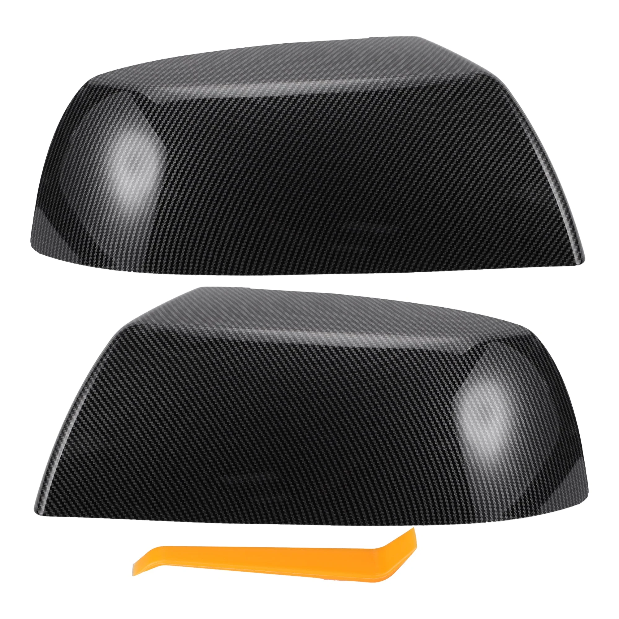 1 Set Rearview Mirror Cover Cap Black Carbon Fiber Fit for Toyota Tundra Sequoia