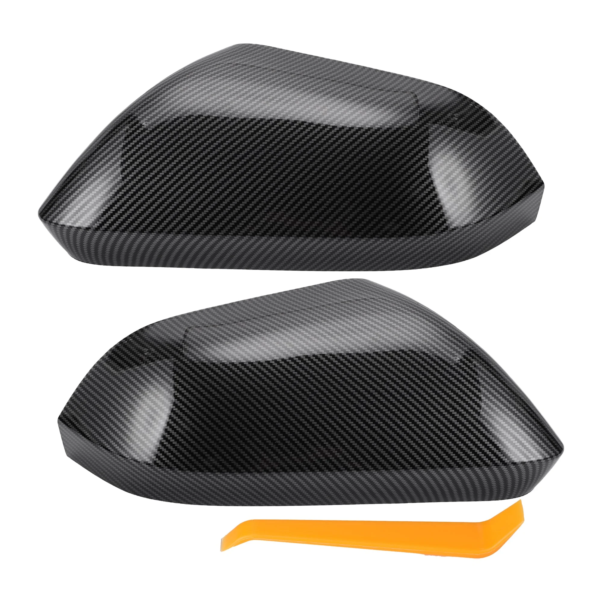 1 Set Rearview Mirror Cover Cap Black Carbon Fiber for Lincoln MKZ 2013-2017