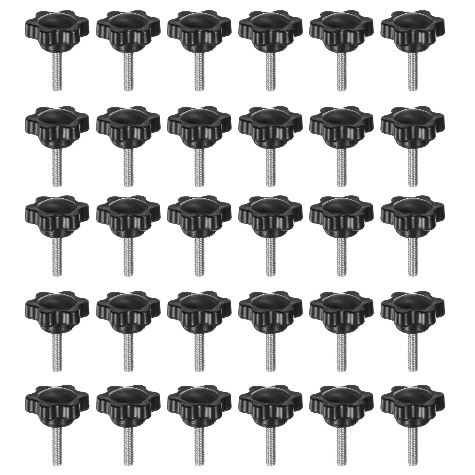 30pcs Star Knobs M4 x 20mm 304 Stainless Steel Stud 25mm 6-Star Head Thumb Screw
