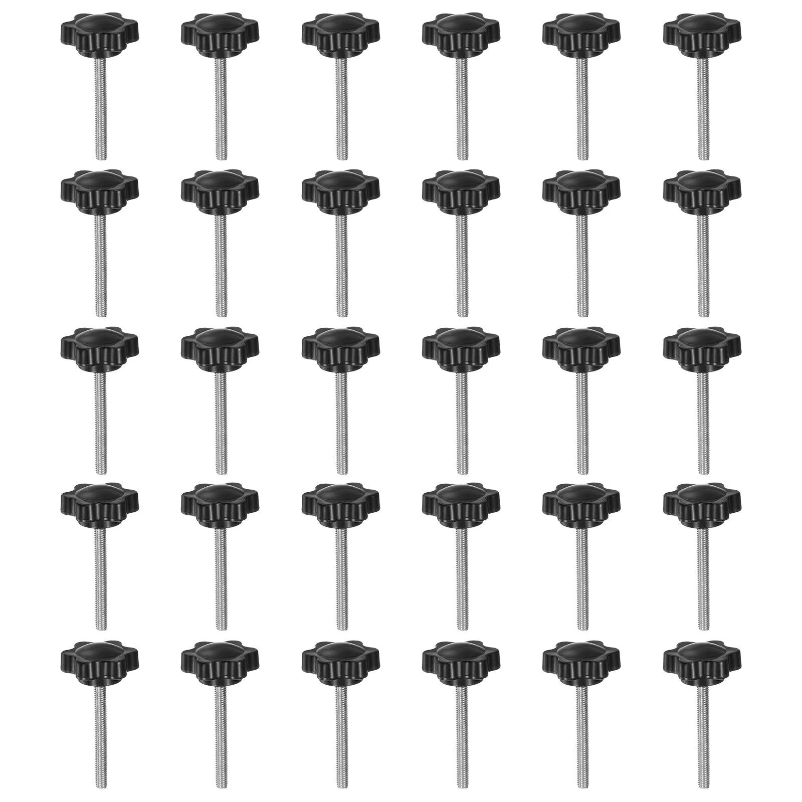 30pcs Star Knobs M4 x 35mm 304 Stainless Steel Stud 25mm 6-Star Head Thumb Screw
