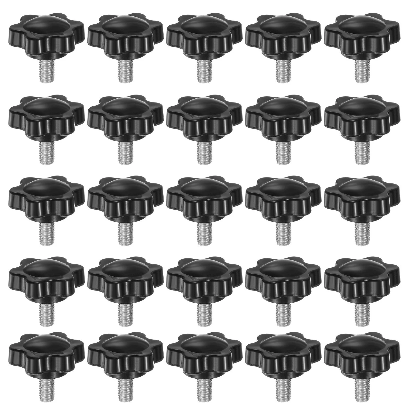 25pcs Star Knobs M5 x 10mm 304 Stainless Steel Stud 25mm 6-Star Head Thumb Screw