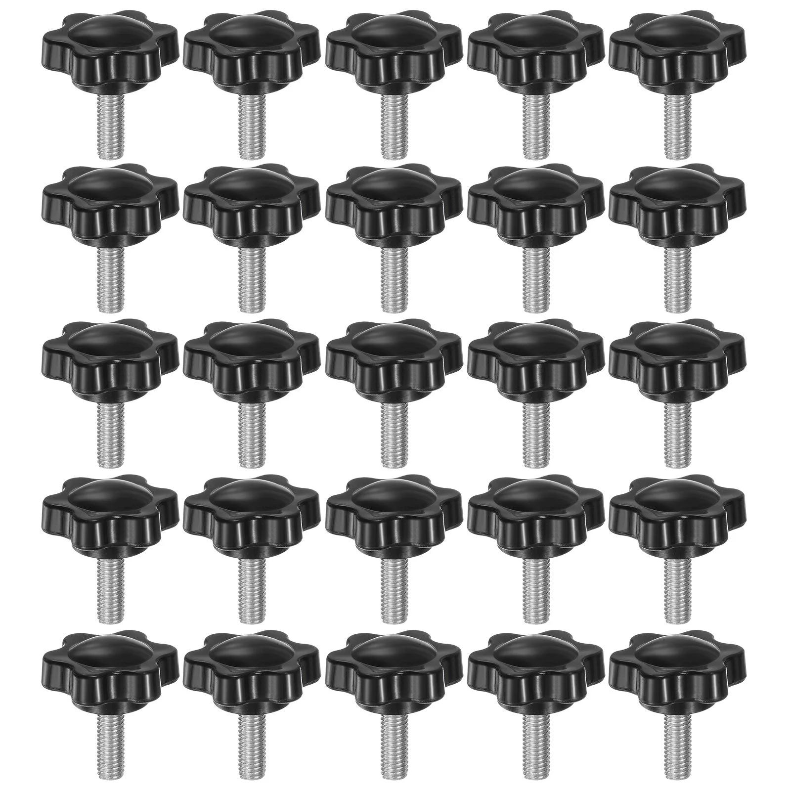 25pcs Star Knobs M5 x 16mm 304 Stainless Steel Stud 25mm 6-Star Head Thumb Screw