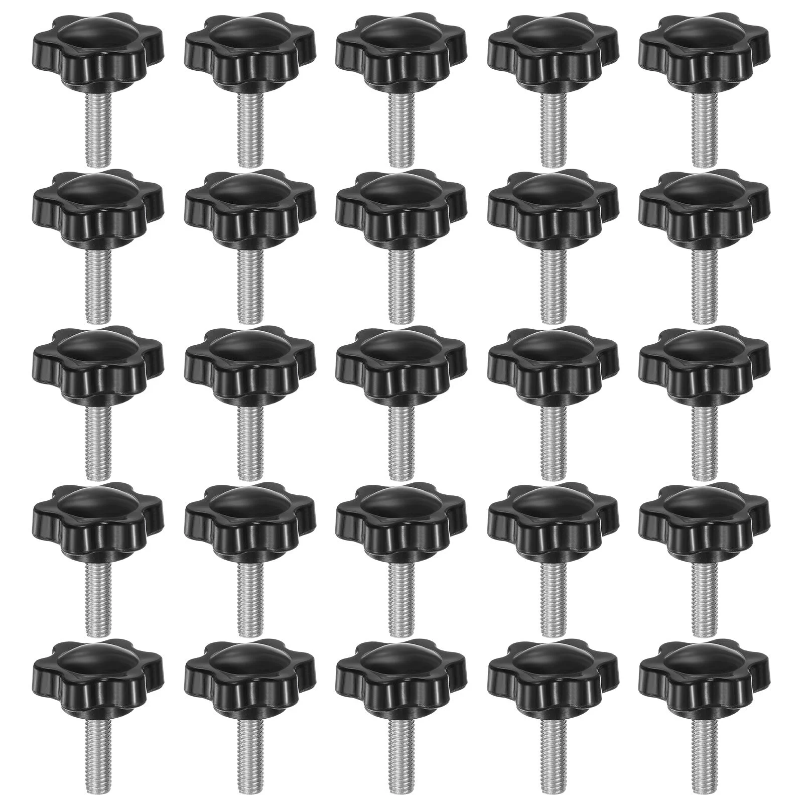 25pcs Star Knobs M5 x 20mm 304 Stainless Steel Stud 25mm 6-Star Head Thumb Screw