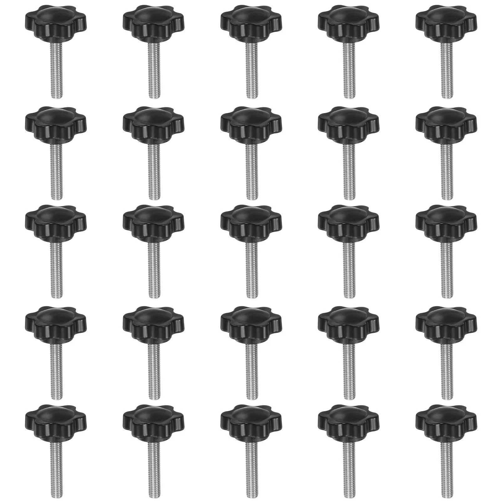 25pcs Star Knobs M5 x 25mm 304 Stainless Steel Stud 25mm 6-Star Head Thumb Screw
