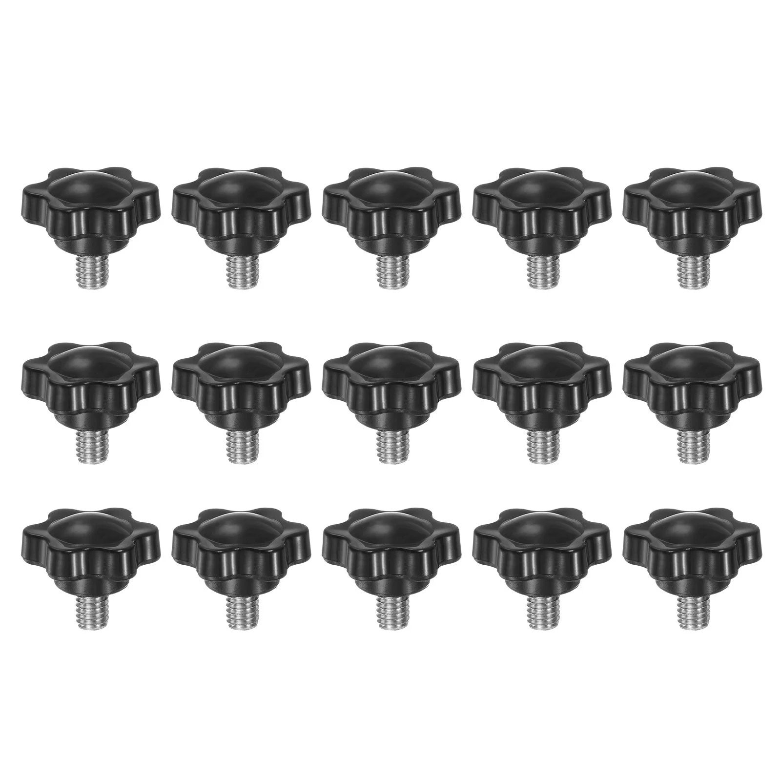 15pcs Star Knobs M6 x 8mm 304 Stainless Steel Stud 25mm 6-Star Head Thumb Screw