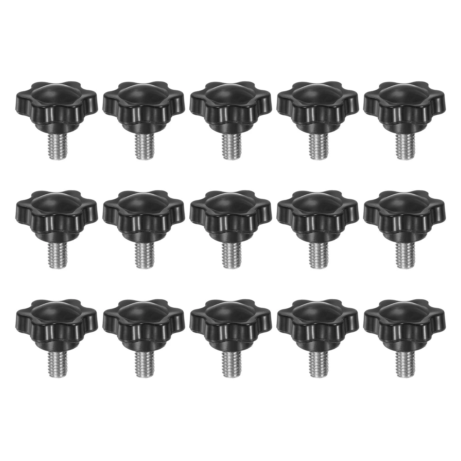 15pcs Star Knobs M6 x 10mm 304 Stainless Steel Stud 25mm 6-Star Head Thumb Screw