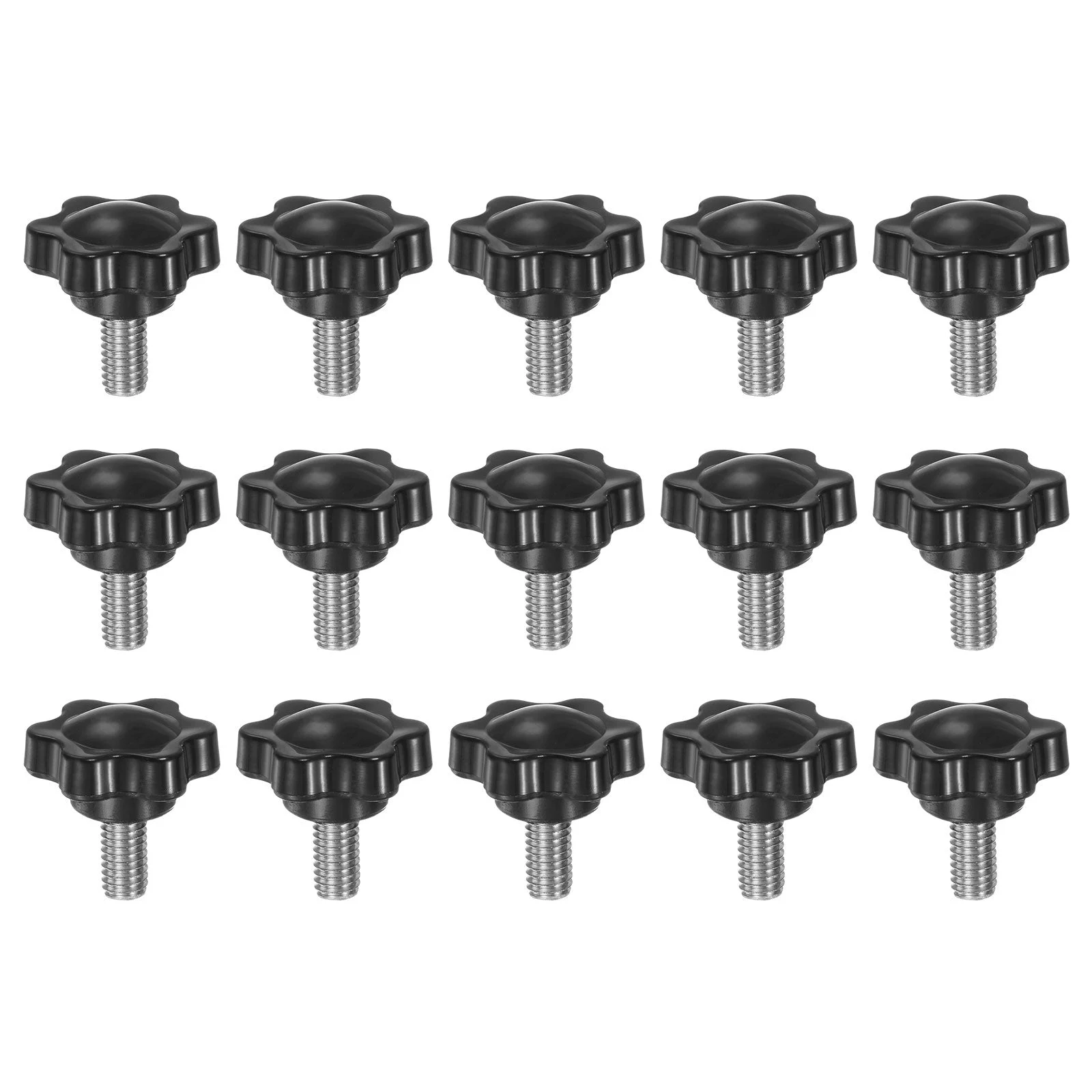 15pcs Star Knobs M6 x 12mm 304 Stainless Steel Stud 25mm 6-Star Head Thumb Screw