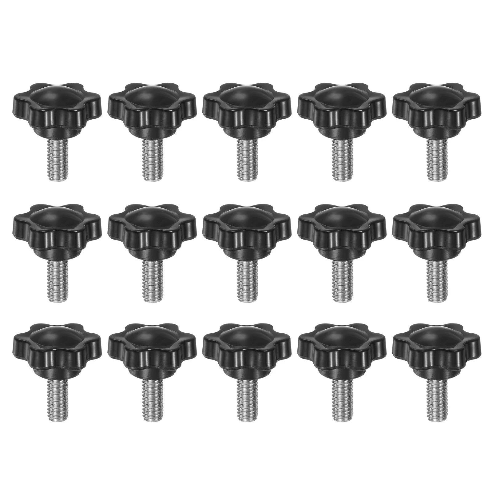 15pcs Star Knobs M6 x 14mm 304 Stainless Steel Stud 25mm 6-Star Head Thumb Screw
