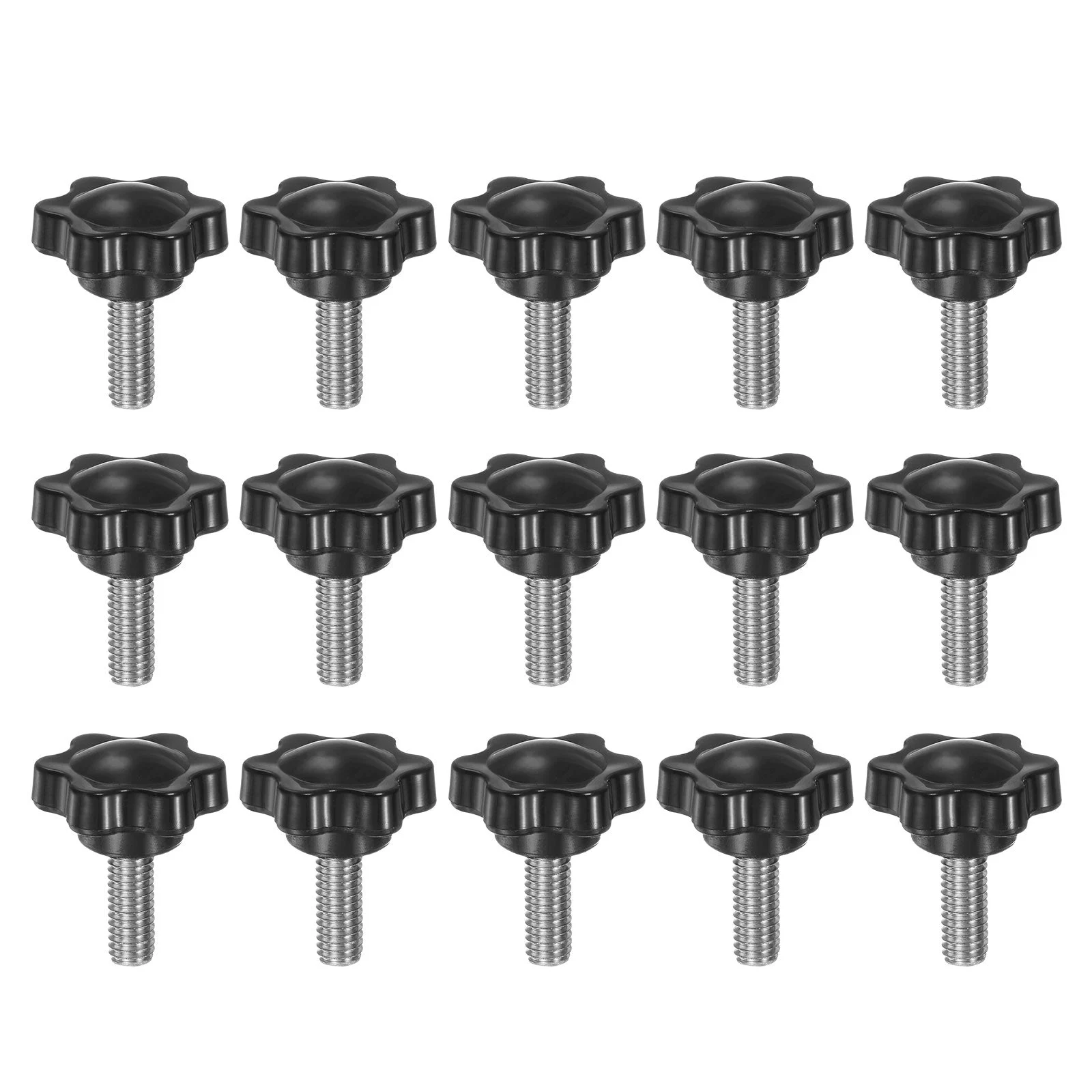 15pcs Star Knobs M6 x 16mm 304 Stainless Steel Stud 25mm 6-Star Head Thumb Screw