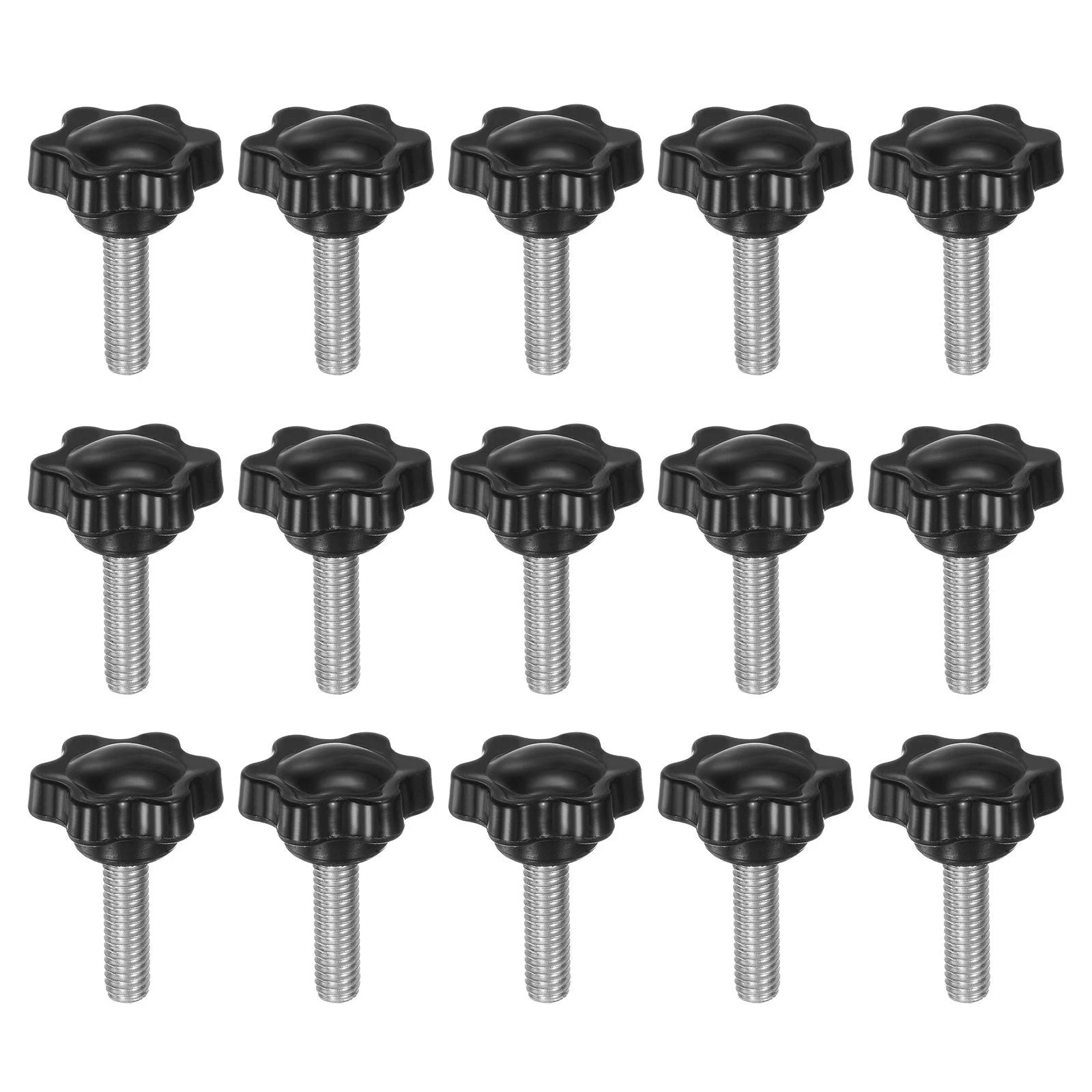 15pcs Star Knobs M6 x 20mm 304 Stainless Steel Stud 25mm 6-Star Head Thumb Screw