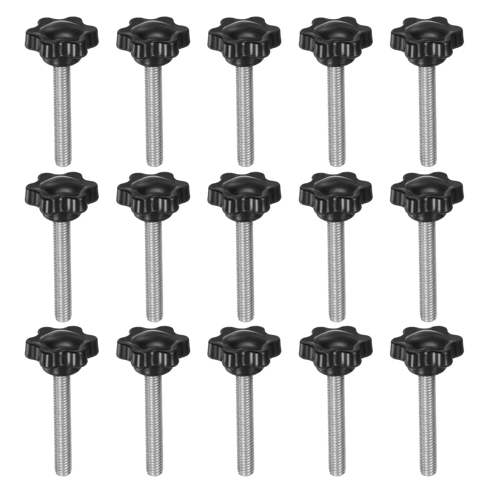 15pcs Star Knobs M6 x 40mm 304 Stainless Steel Stud 25mm 6-Star Head Thumb Screw
