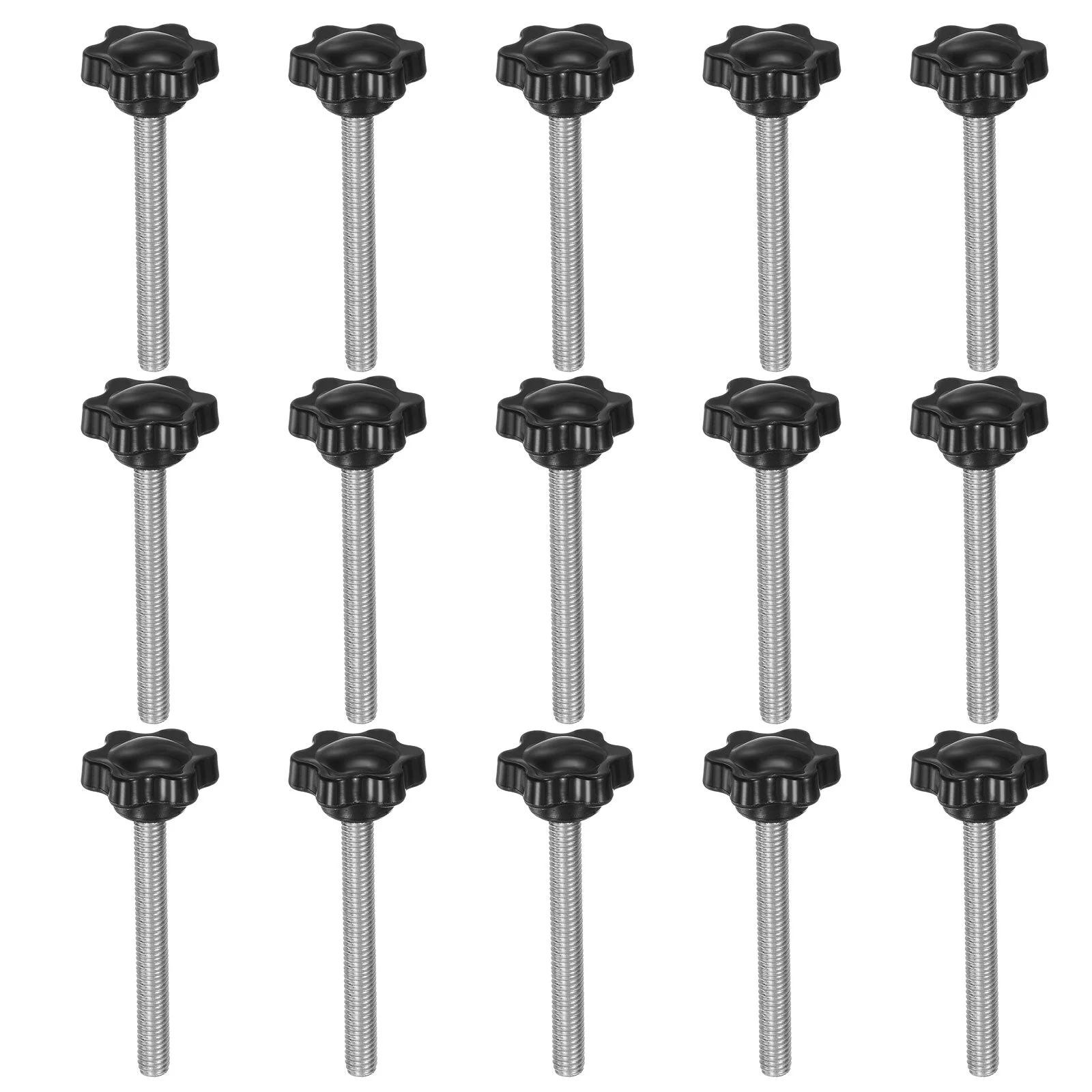 15pcs Star Knobs M6 x 55mm 304 Stainless Steel Stud 25mm 6-Star Head Thumb Screw