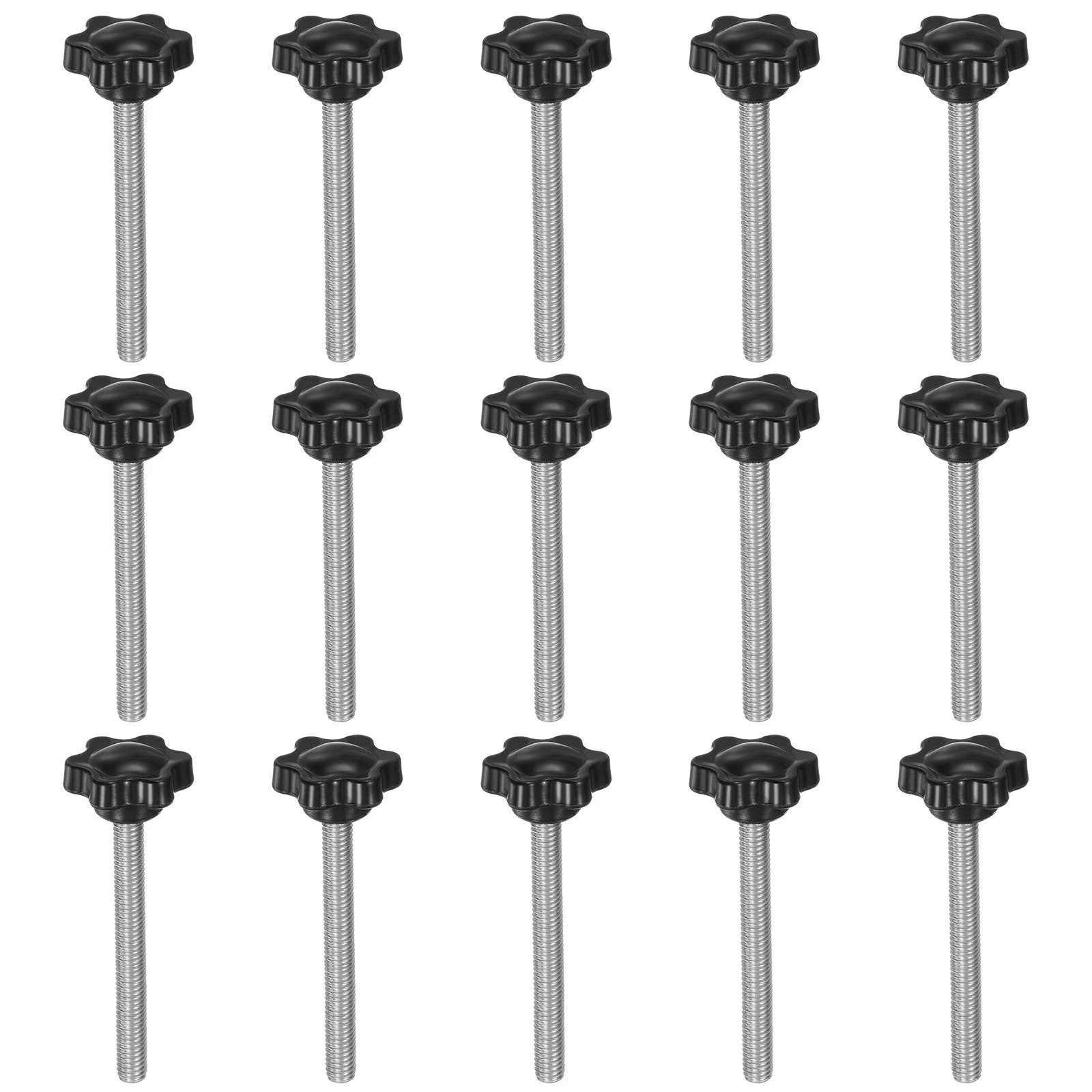 15pcs Star Knobs M6 x 60mm 304 Stainless Steel Stud 25mm 6-Star Head Thumb Screw