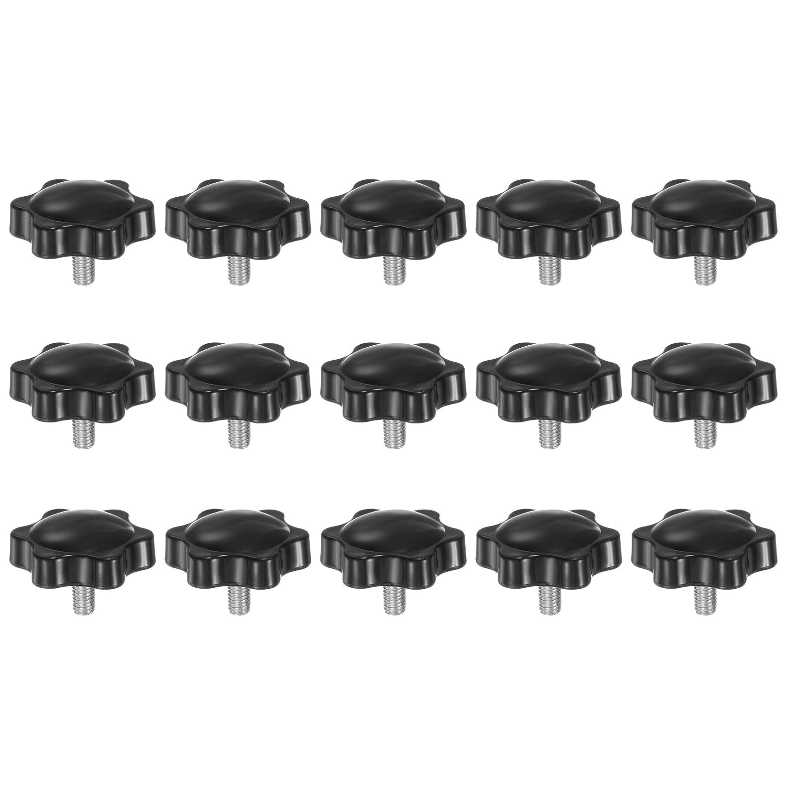 15pcs Star Knobs M5 x 8mm 304 Stainless Steel Stud 32mm 6-Star Head Thumb Screw