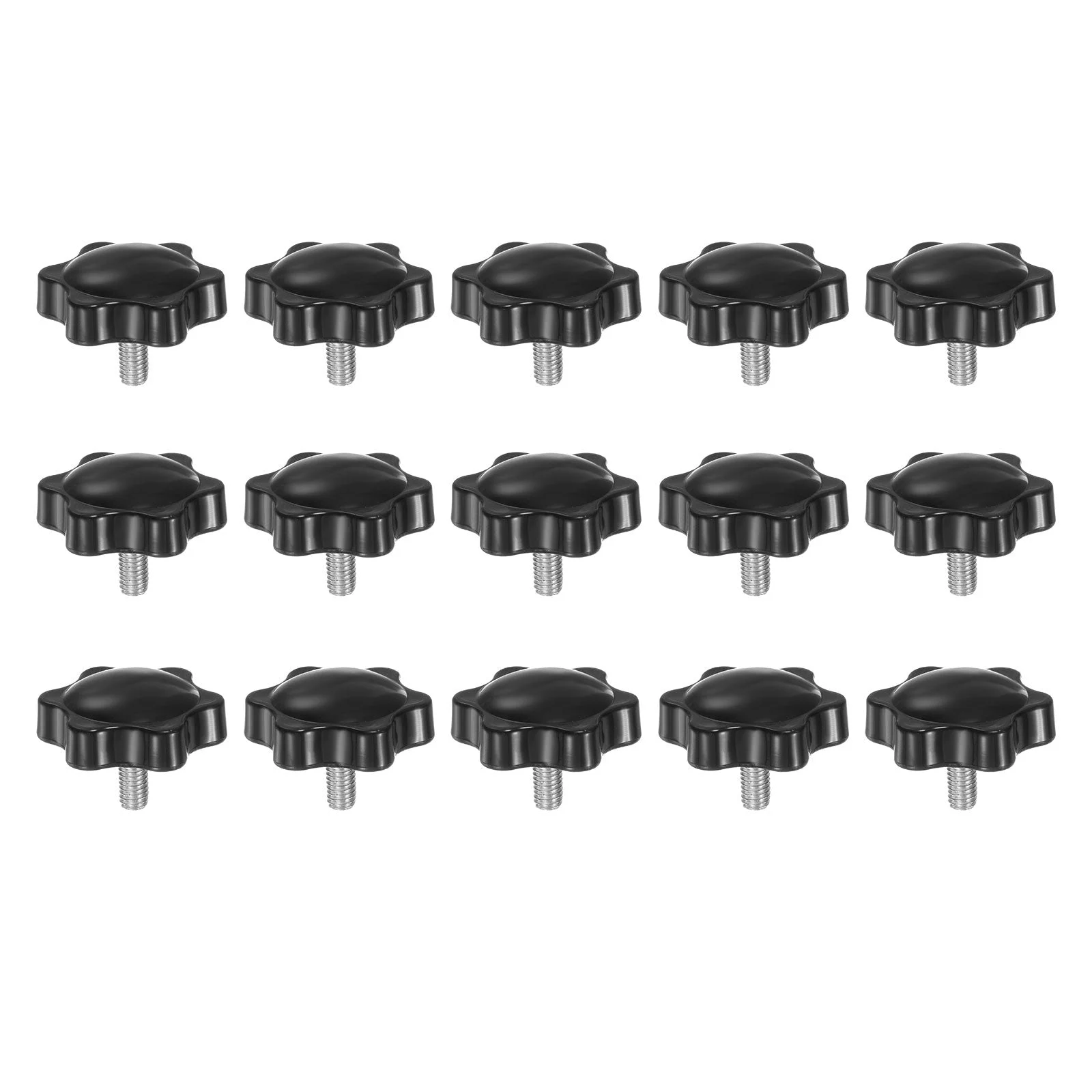15pcs Star Knobs M5 x 10mm 304 Stainless Steel Stud 32mm 6-Star Head Thumb Screw