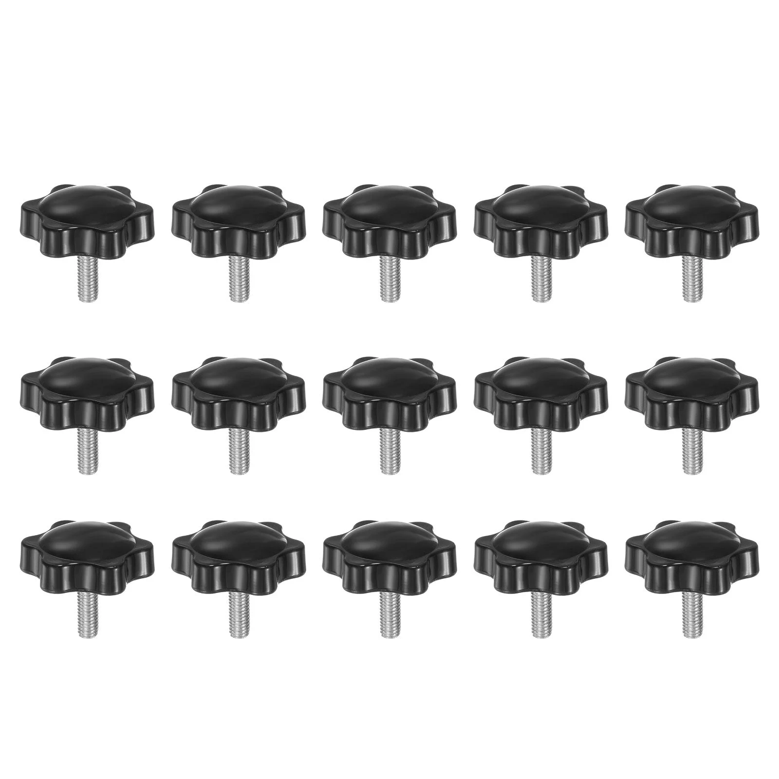 15pcs Star Knobs M5 x 16mm 304 Stainless Steel Stud 32mm 6-Star Head Thumb Screw