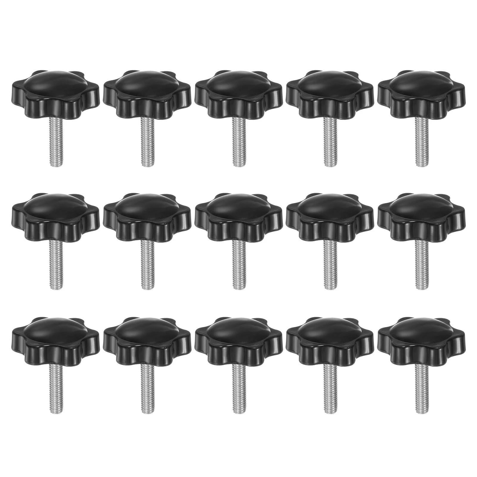 15pcs Star Knobs M5 x 25mm 304 Stainless Steel Stud 32mm 6-Star Head Thumb Screw