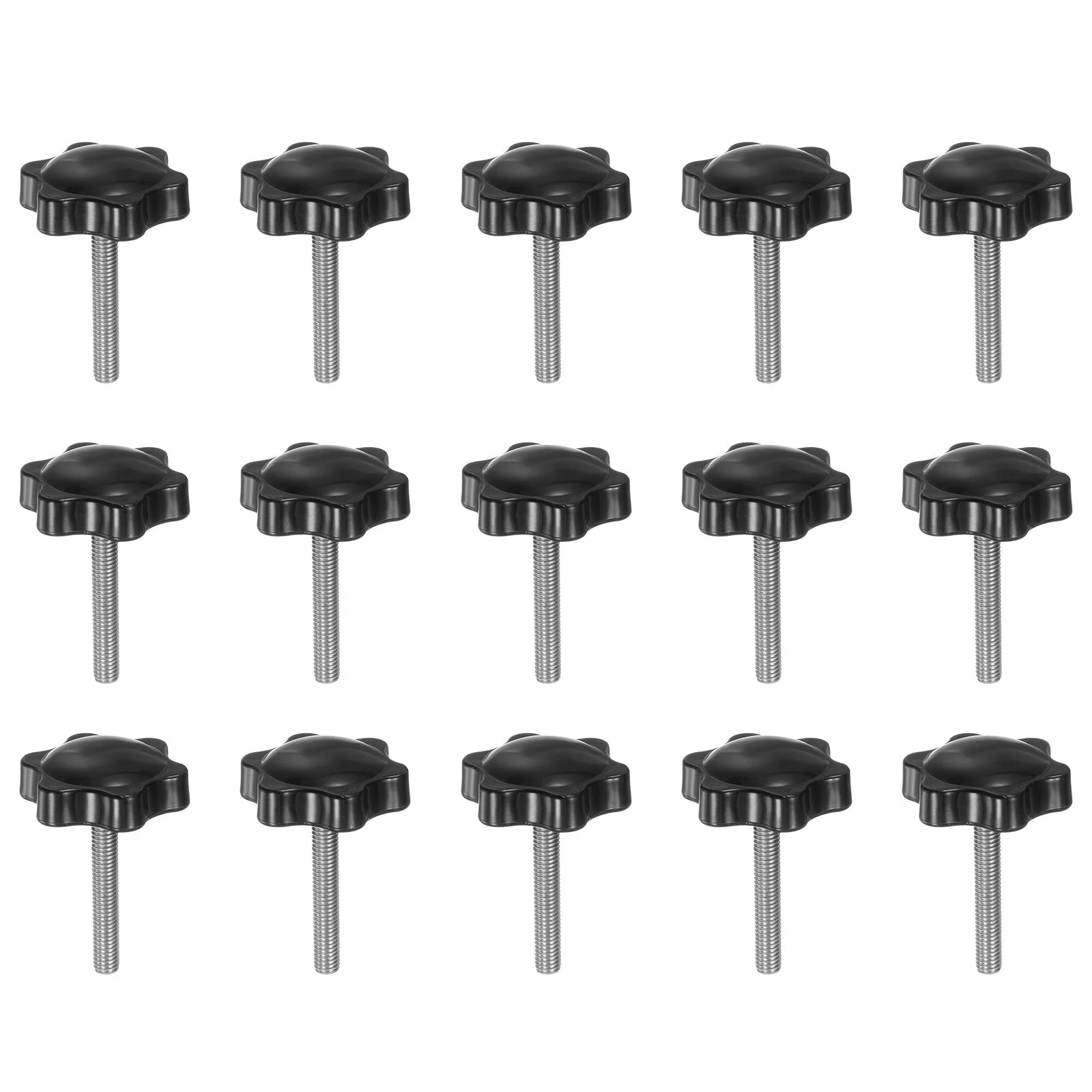 15pcs Star Knobs M5 x 30mm 304 Stainless Steel Stud 32mm 6-Star Head Thumb Screw